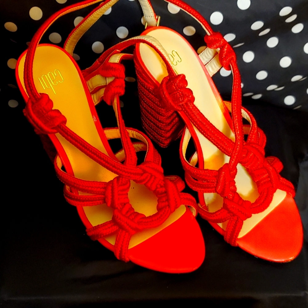 CAbi red rope heels